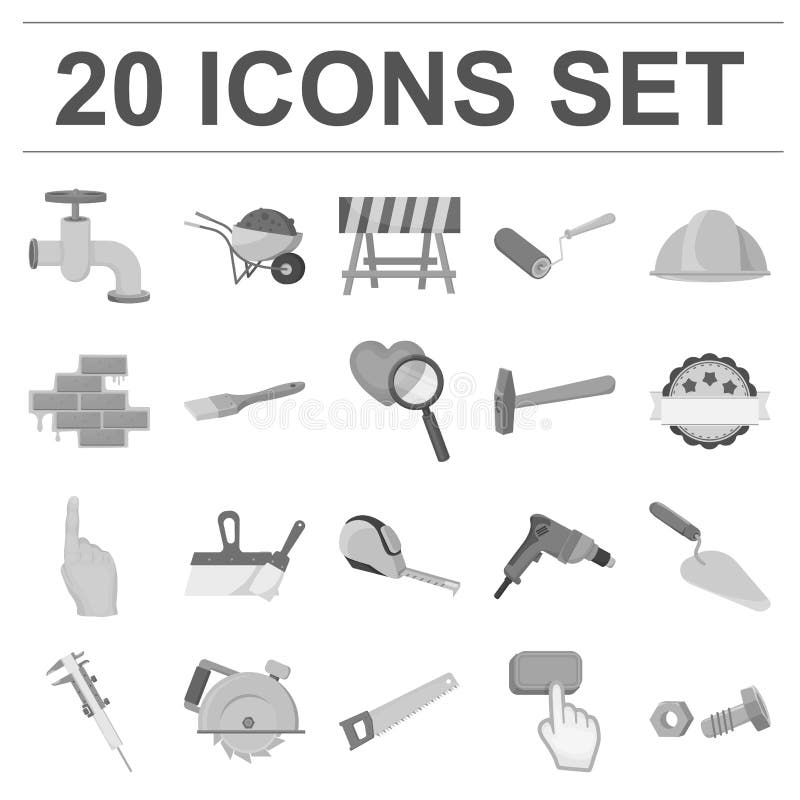 Building and architecture monochrome icons in set collection for design. Construction and Institution vector symbol royalty free illustration