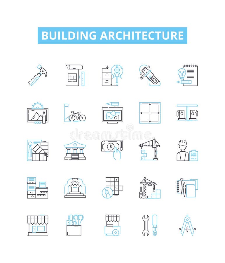 Building Architecture Vector Line Icons Set. Architecture, Building ...