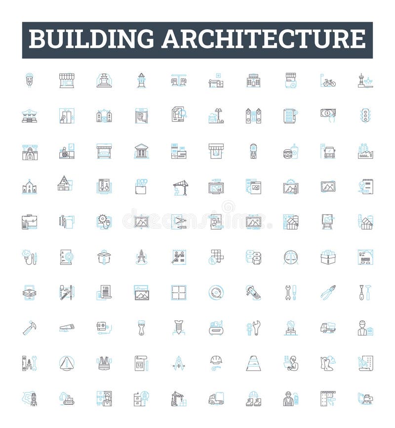 Building Architecture Vector Line Icons Set. Architecture, Building ...