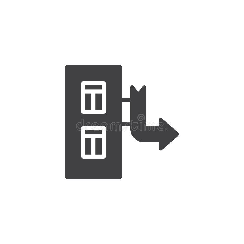 Building with arrow pointer vector icon royalty free illustration