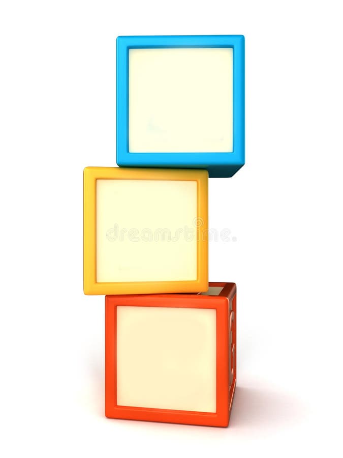 3d render Blank building blocks