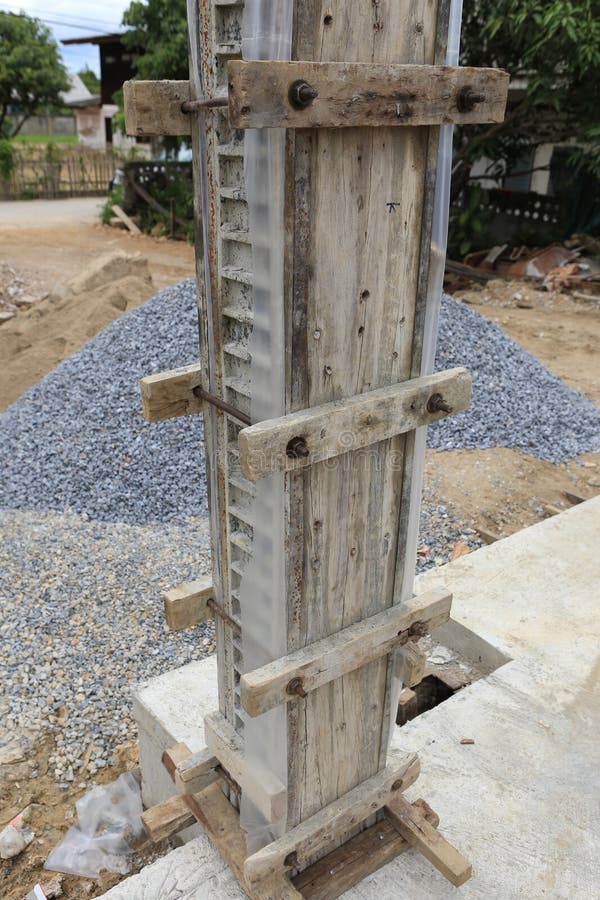 Building Cement Pillar for Home Construction Stock Photo Image of