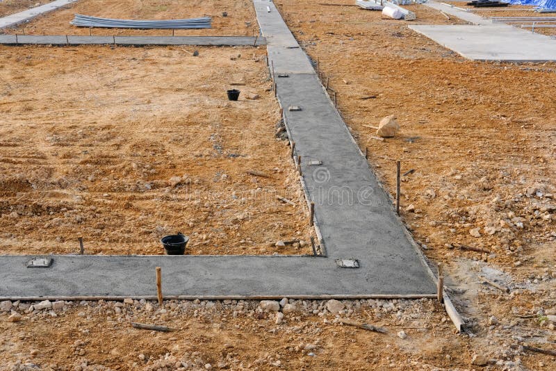 Building Concrete Foundation. Cement Basement Stock Photo Image of