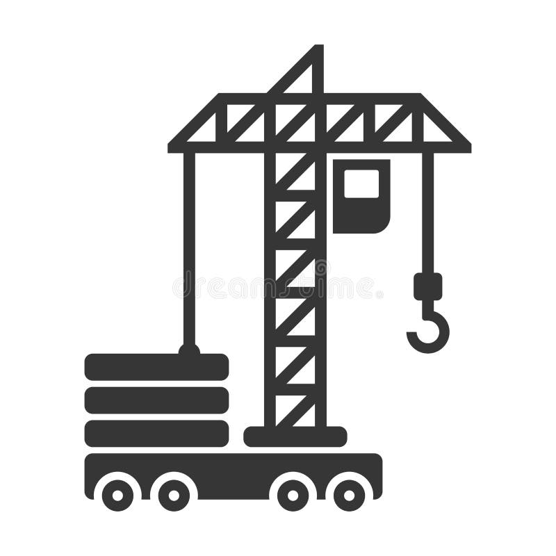 Building Construction Crane Icon on White Background. Vector royalty free illustration Building Construction Crane Icon on White Background. Vector royalty free illustration
