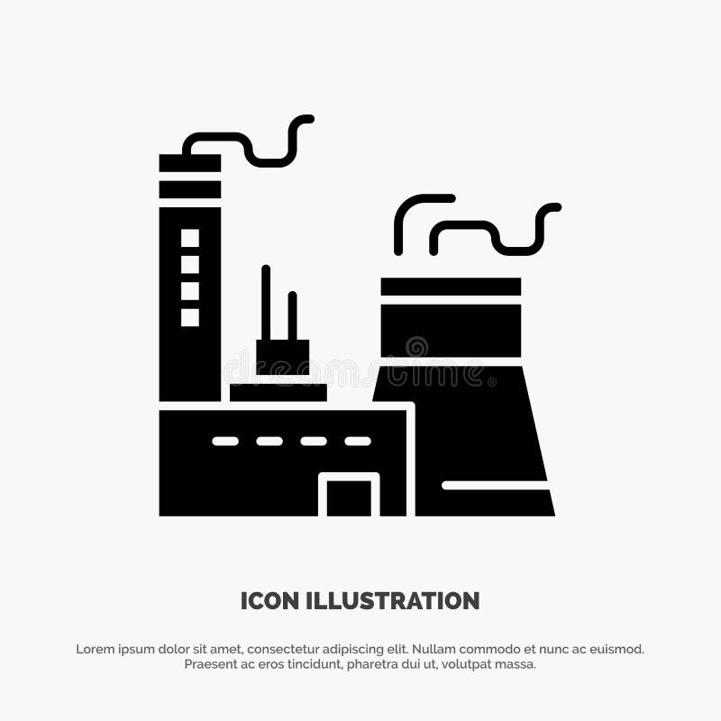 Building, Construction, Factory, Industry solid Glyph Icon vector