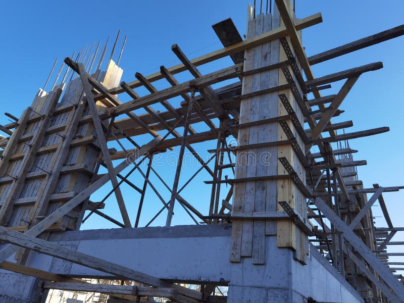 Building Construction Structure Cement Irons Development Stock Image