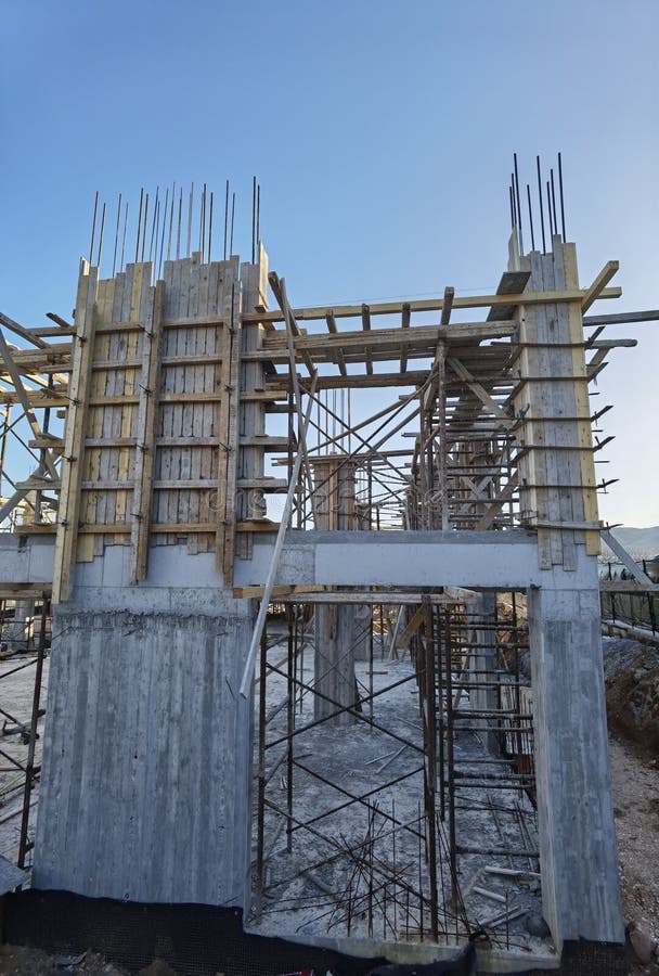 Building Construction Structure Cement Irons Development Stock Image