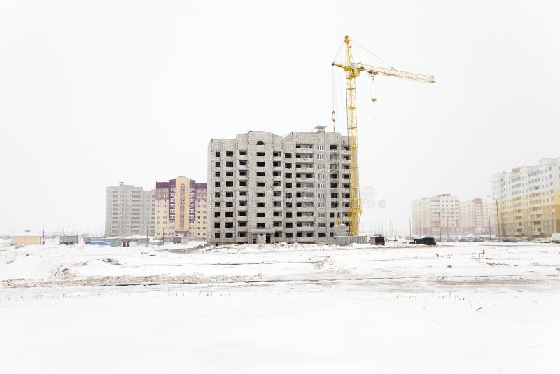 Building construction. winter