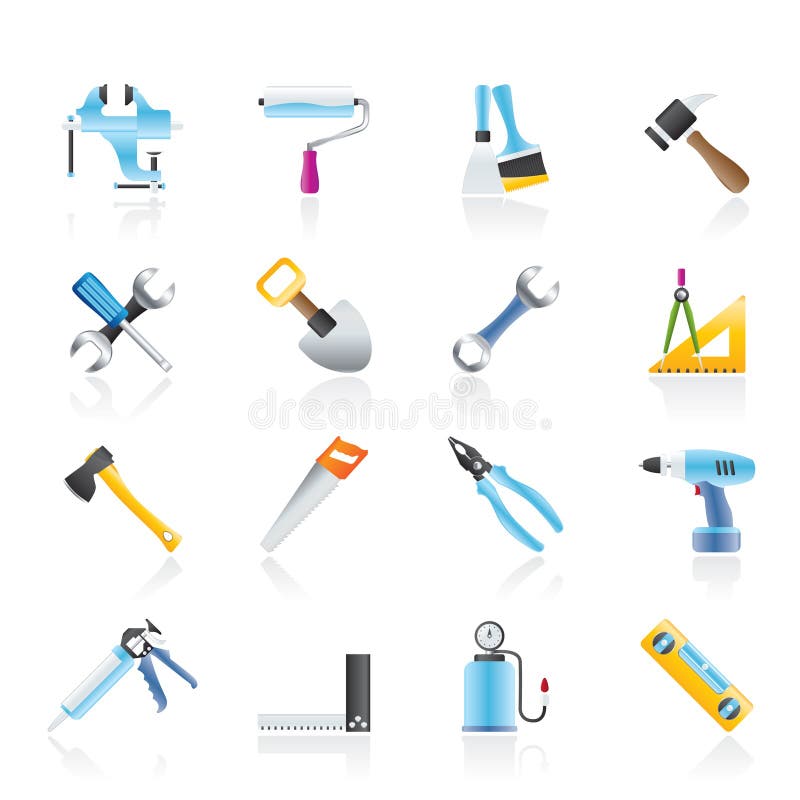 Building and Construction work tool icons royalty free illustration Building and Construction work tool icons royalty free illustration