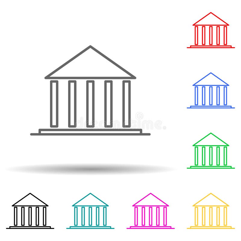 Building, court multi color set icon. Simple thin line, outline vector of building icons for ui and ux, website or mobile vector illustration Building, court multi color set icon. Simple thin line, outline vector of building icons for ui and ux, website or mobile vector illustration
