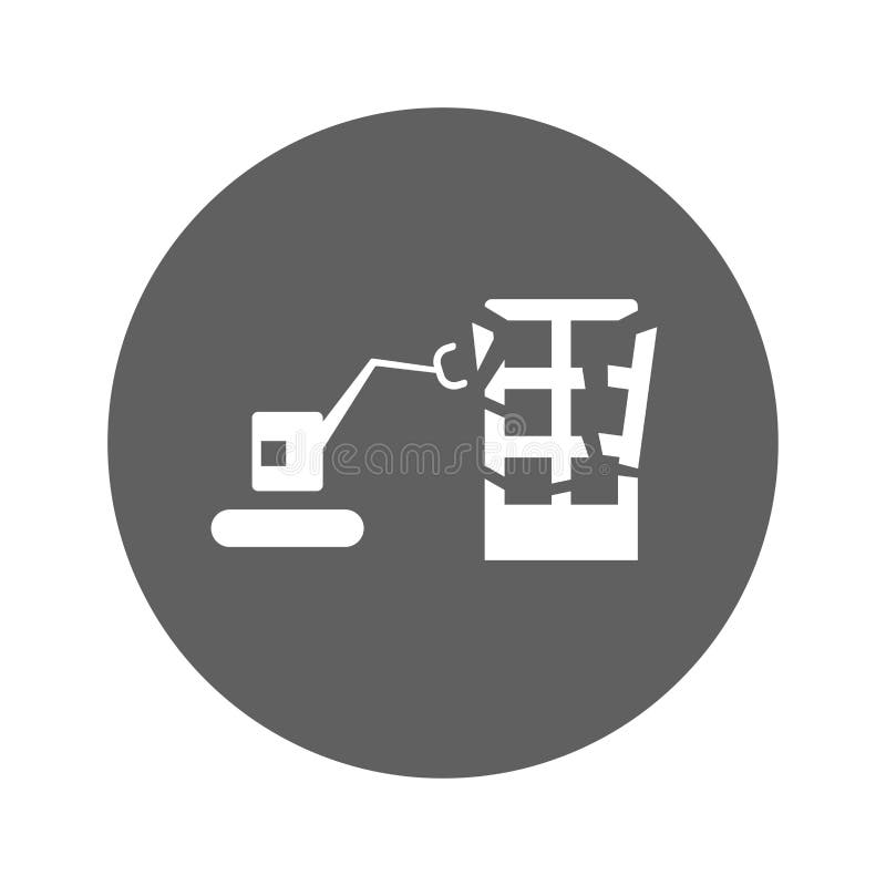 Building, demolition, dismantling icon. Gray vector graphics. Fully editable vector EPS use for printed materials and infographics, web or any kind of design project.
