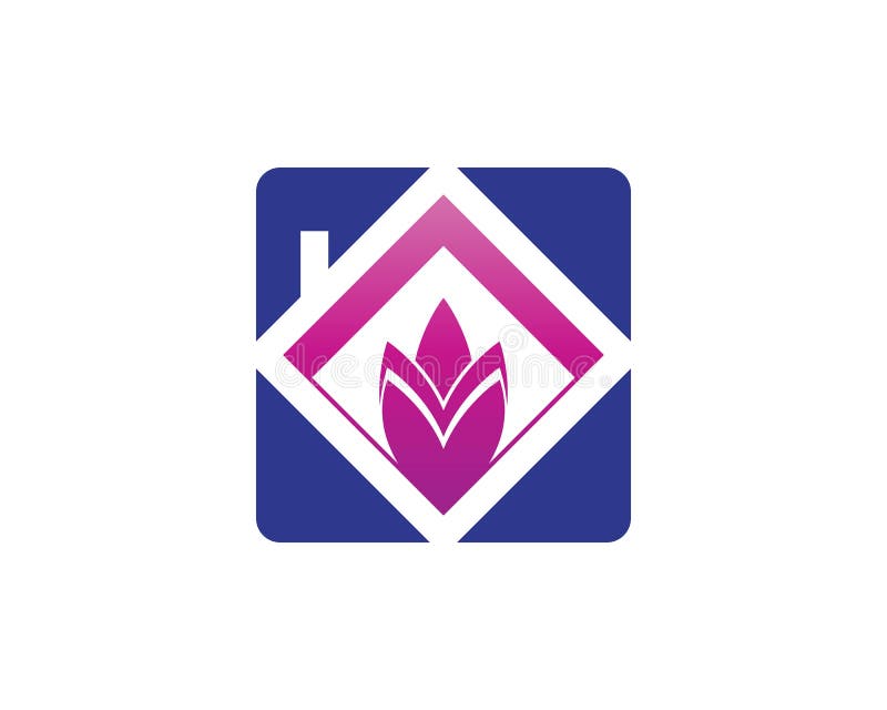 Building flower observation logo template royalty free illustration