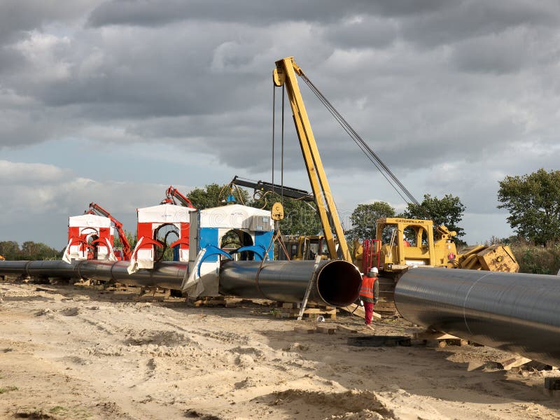 Building a gas pipeline between Russia and Western Europe.