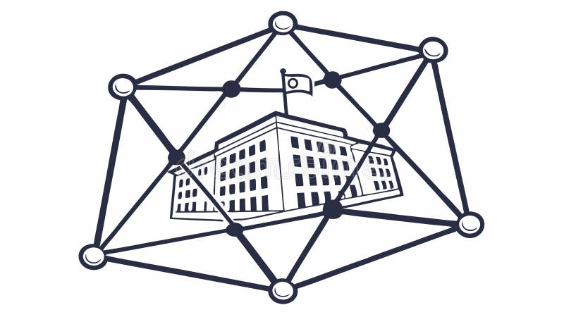 Building in Geometric Lattice Vector Illustration, vector design Generative AI vector illustration