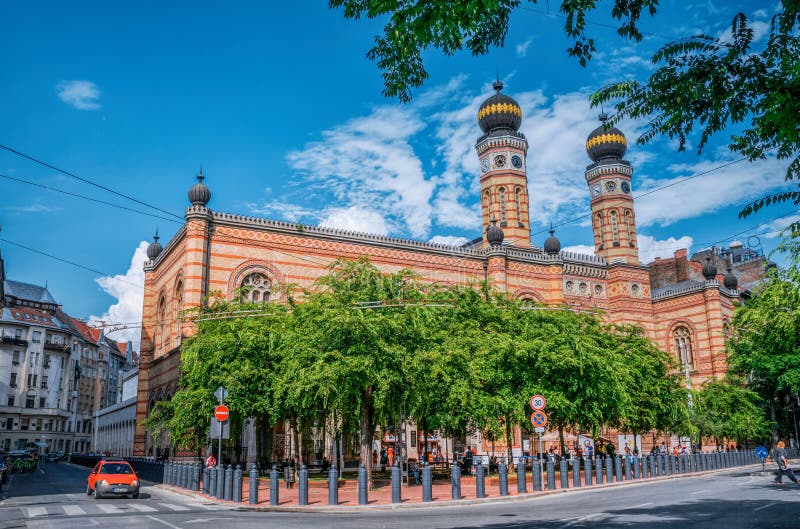 Building of the Great Budapest Synagogue on Dohany Street in Budapest, Hungary