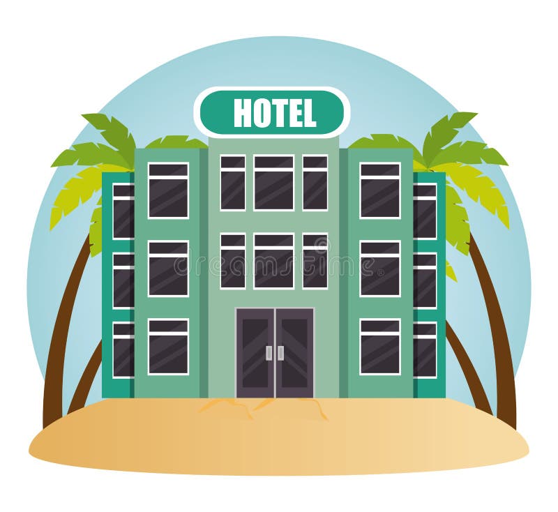 Building Hotel in the Beach Stock Vector Illustration of exterior