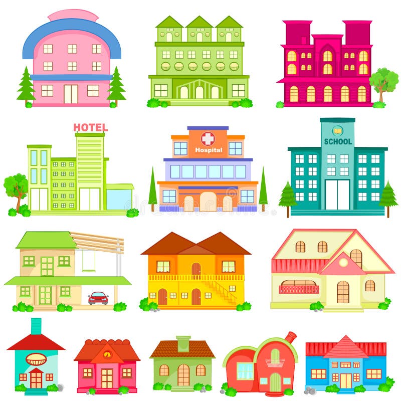 Building Icon Collection stock illustration