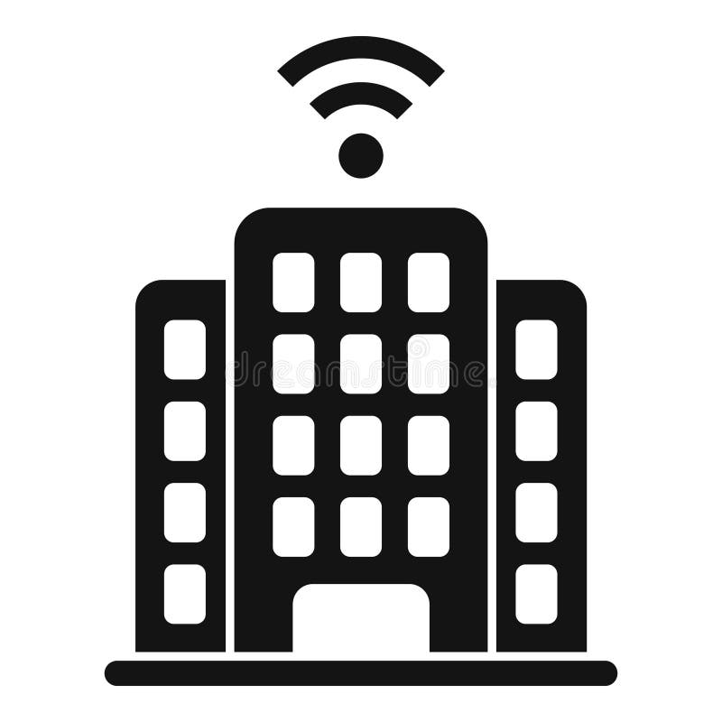 Building internet provider icon simple vector. Data server location stock illustration