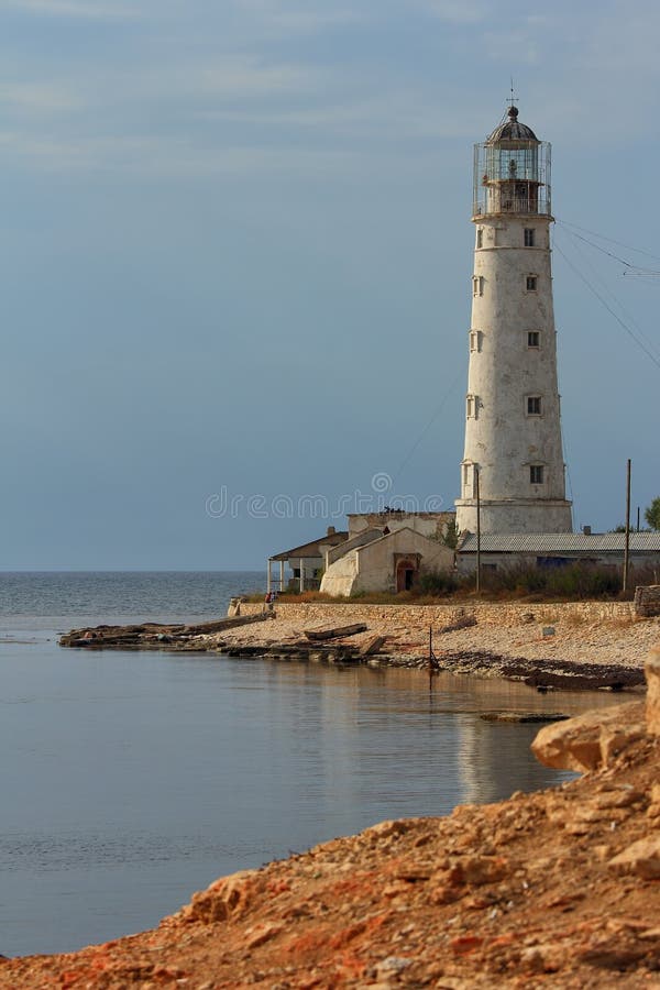 Building a lighthouse at Cape Tarhankut. stock images Building a lighthouse at Cape Tarhankut. stock images