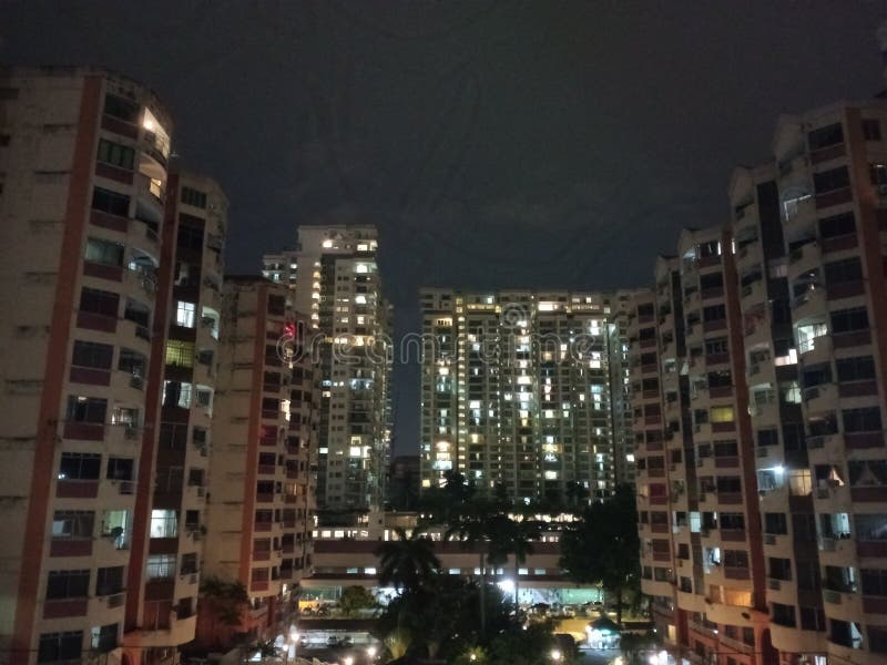 Building Lights in Night Vision from Malaysia Kuala Lumpur Editorial
