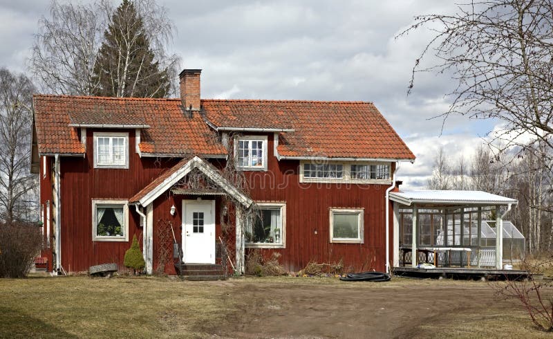 Building in Nusnas. Dalarna county. Sweden stock image