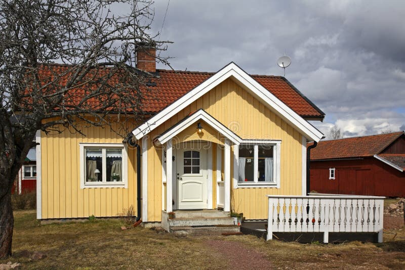 Building in Nusnas. Dalarna county. Sweden royalty free stock photo
