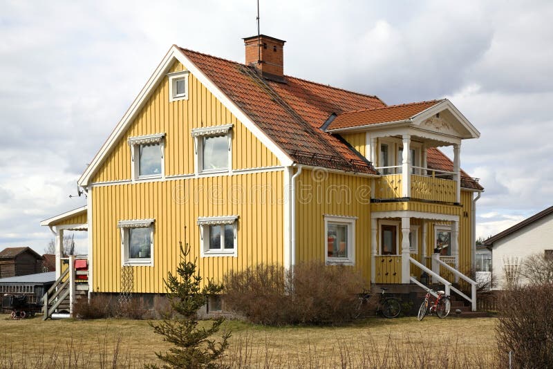 Building in Nusnas. Dalarna county. Sweden royalty free stock image