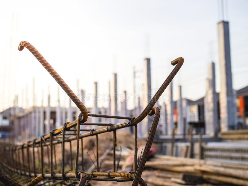 Building Pillar with House Under Construction Stock Photo Image of