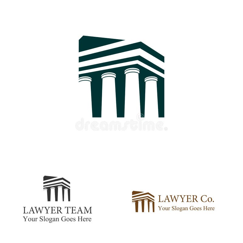 Building with pillar logo stock vector. Illustration of architect