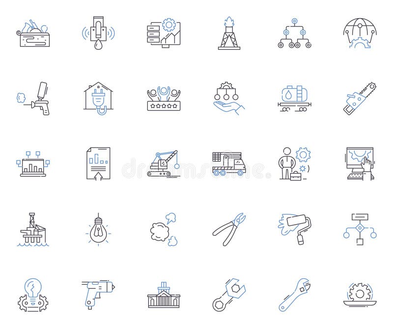 Building profession line icons collection. Architecture, Construction, Design, Engineering, Excavation, Framing, Green vector illustration
