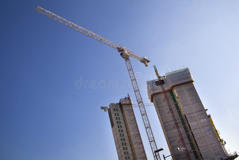 Building site with cranes, London