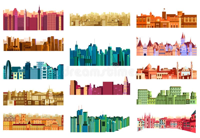 Building and skyscraper in cityscape stock illustration