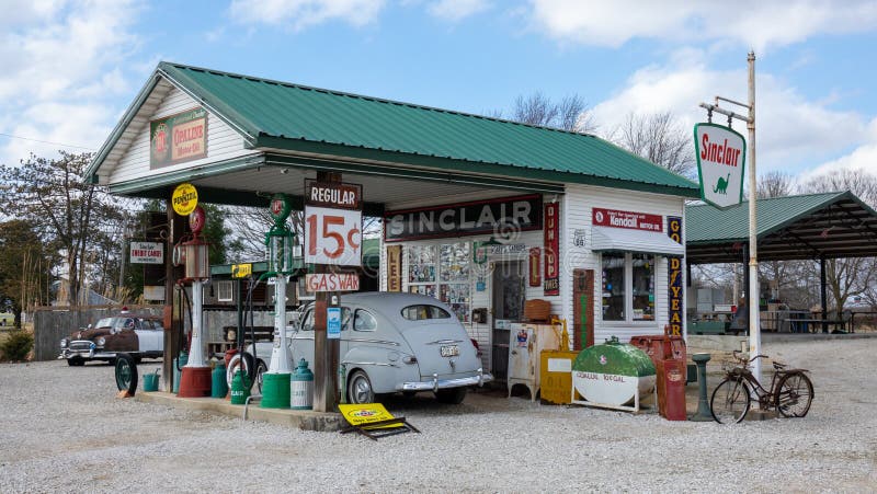 Rural Gas Station With Parked Car Editorial Stock Image - Image of fuel ...