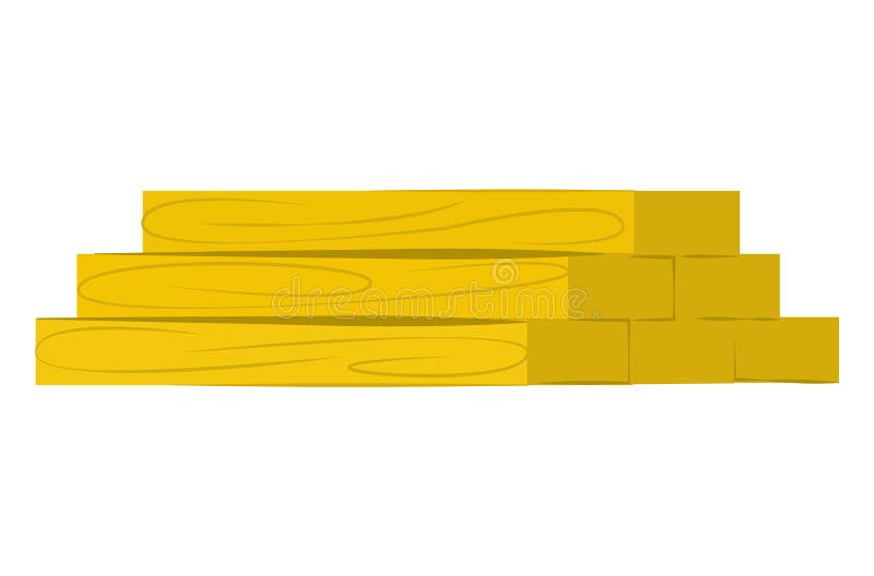 Building Supplies Stacked Wood Boards Vector Isolated on White Stock