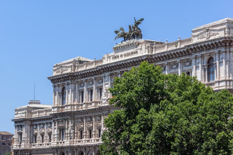 Building of the Supreme Court of Cassation and Tiber River in City of Building of the Supreme Court of Cassation and Tiber River in City of