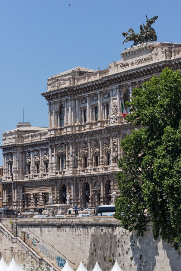 Building of the Supreme Court of Cassation and Tiber River in City of Building of the Supreme Court of Cassation and Tiber River in City of
