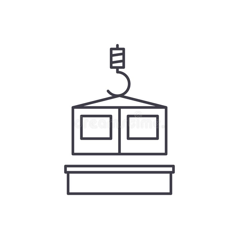 Building technologies line icon concept. Building technologies vector linear illustration, symbol, sign royalty free illustration