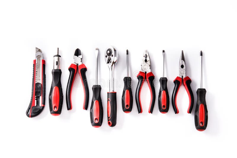 Building Tools Repair Set Isolated on White Background. Top View Stock Image Image of repair