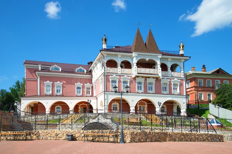 The building of a tourist complex Mouse Chamber sunny day in july. Myshkin, Russia stock photos The building of a tourist complex Mouse Chamber sunny day in july. Myshkin, Russia stock photos