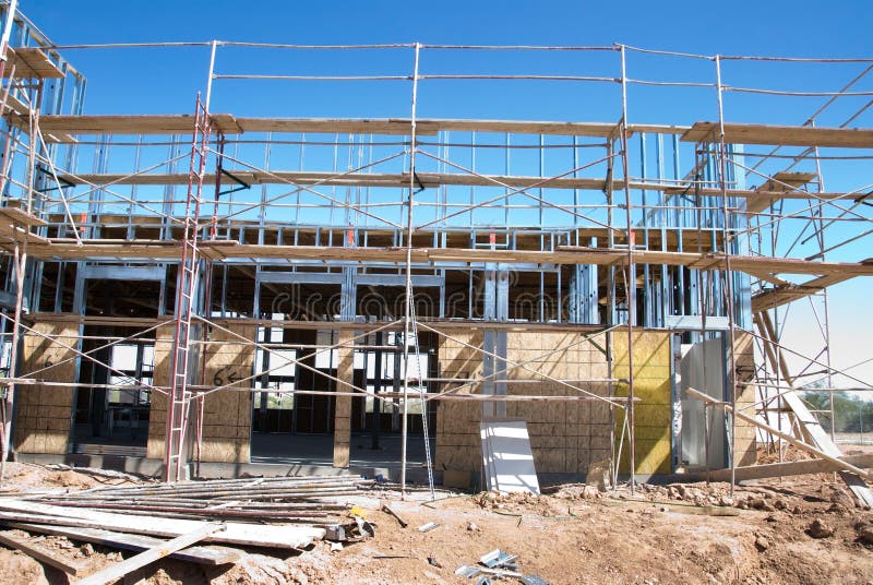 Building Under Construction Stock Image Image of building, blue 5221087