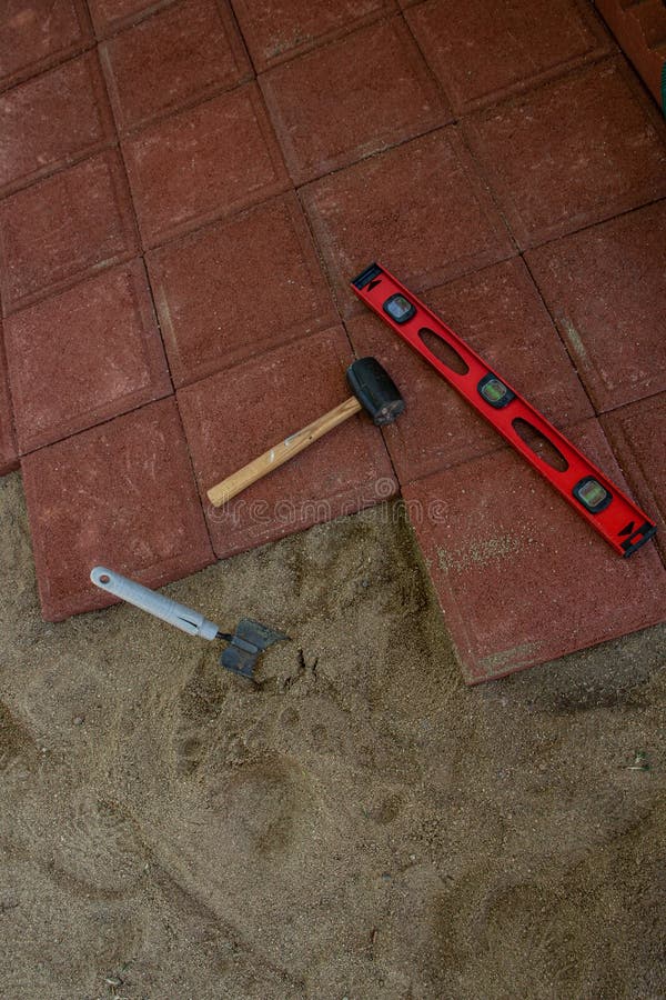 Building a Walkway royalty free stock image