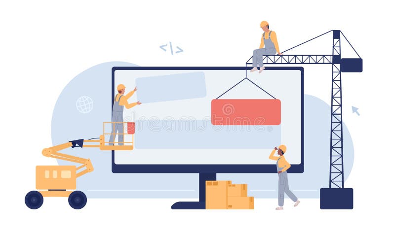 Building Website Project As Programming Homepage Process Tiny Person ...