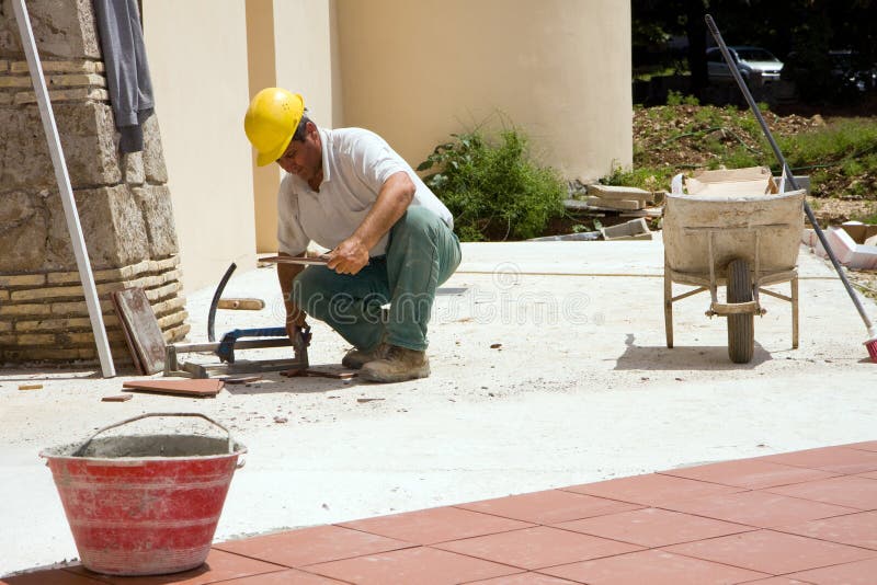 Building worker stock image