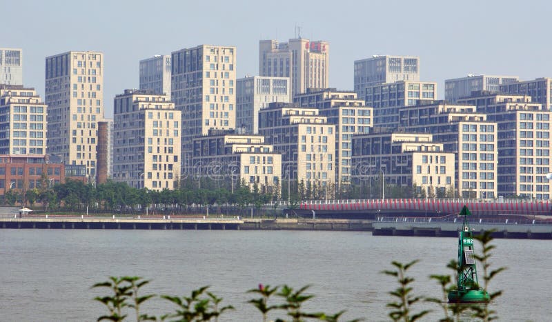 Buildings along the river