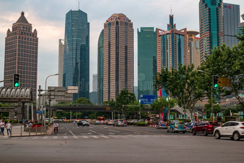 Buildings and architecture with urban skyscrapers in Pudong royalty free stock photo Buildings and architecture with urban skyscrapers in Pudong royalty free stock photo