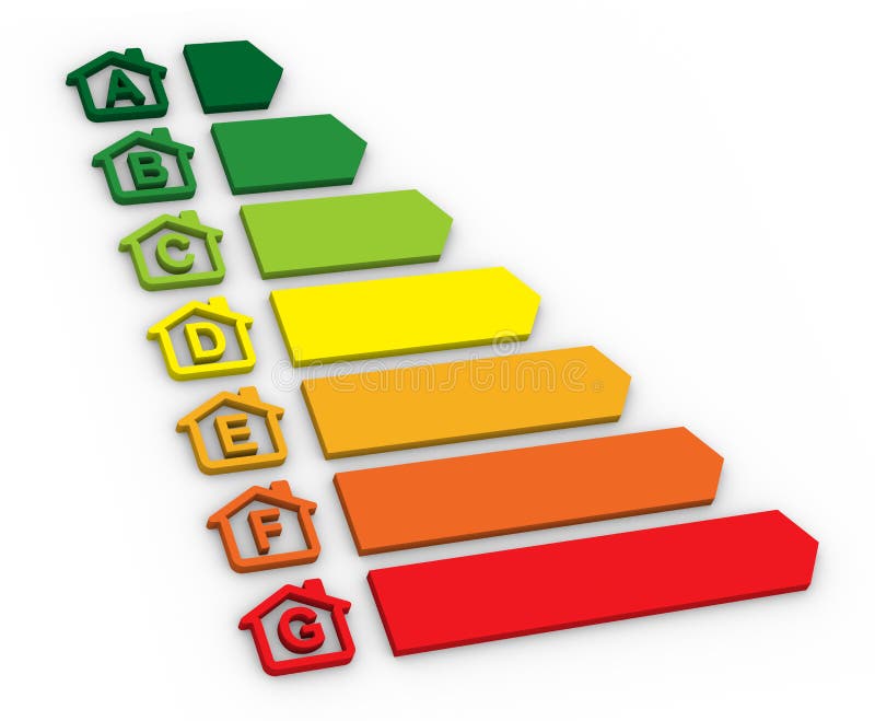 Buildings Energy Performance Scale vector illustration