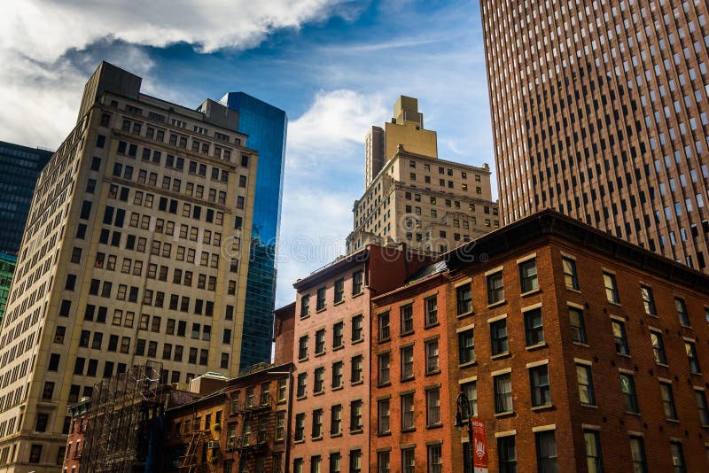 Buildings in the Financial District of Manhattan, New York. Stock Image