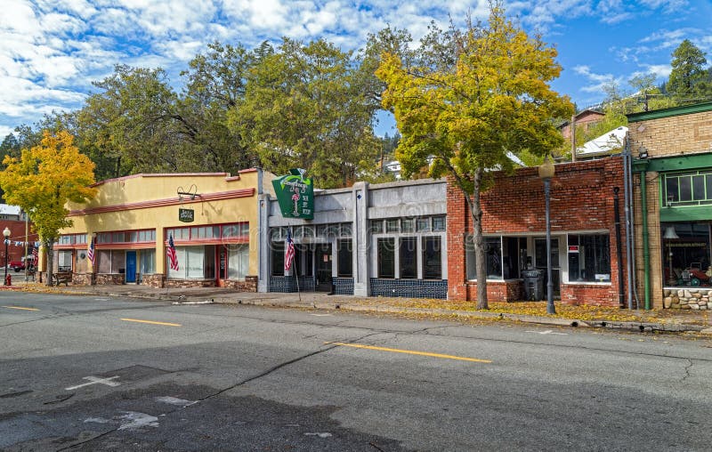 Buildings in the Historic District of Dunsmuir, California, USA