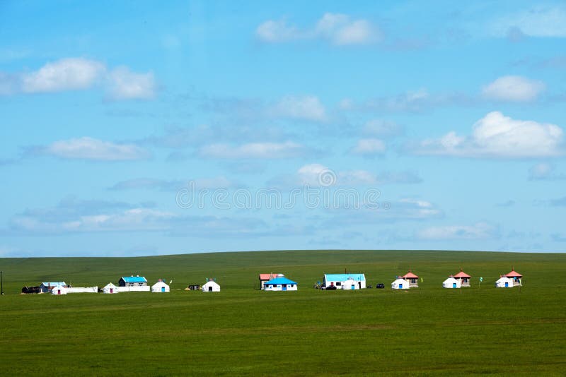 Buildings on Hulunbeier Grassland