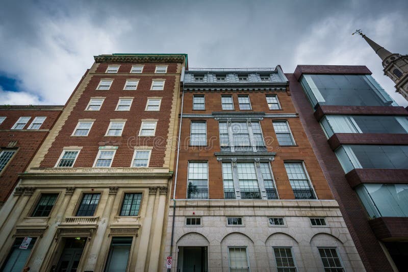 Buildings on Park Street, in Boston, Massachusetts. Stock Image - Image ...